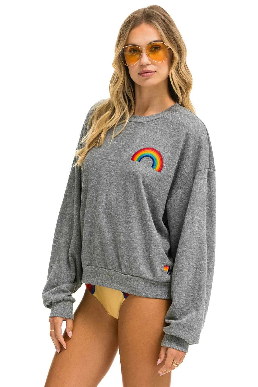Rainbow Embroidery Relaxed Crew Sweatshirt sold by Hills Dry Goods product image thumbnail 2