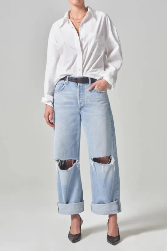 Ayla Baggy Cuffed Crop sold by Hills Dry Goods