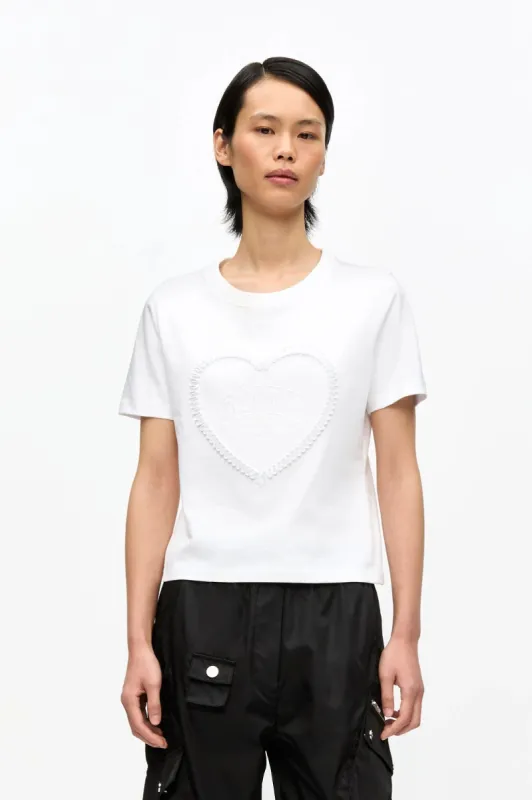 White Heavy Cotton Heart T-Shirt sold by Hills Dry Goods