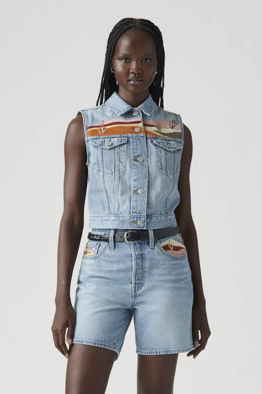 Embroidered XS Vest sold by Hills Dry Goods