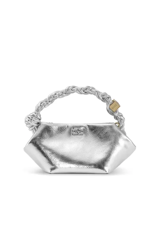 Silver Mini Ganni Bou Bag sold by Hills Dry Goods
