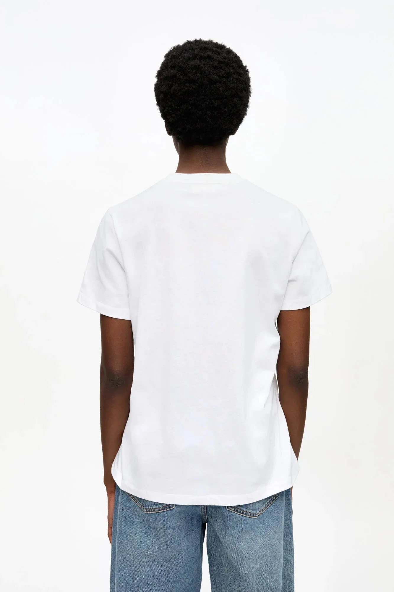 White Basic Jersey Duckie Relaxed T-shirt sold by Hills Dry Goods product image thumbnail 3
