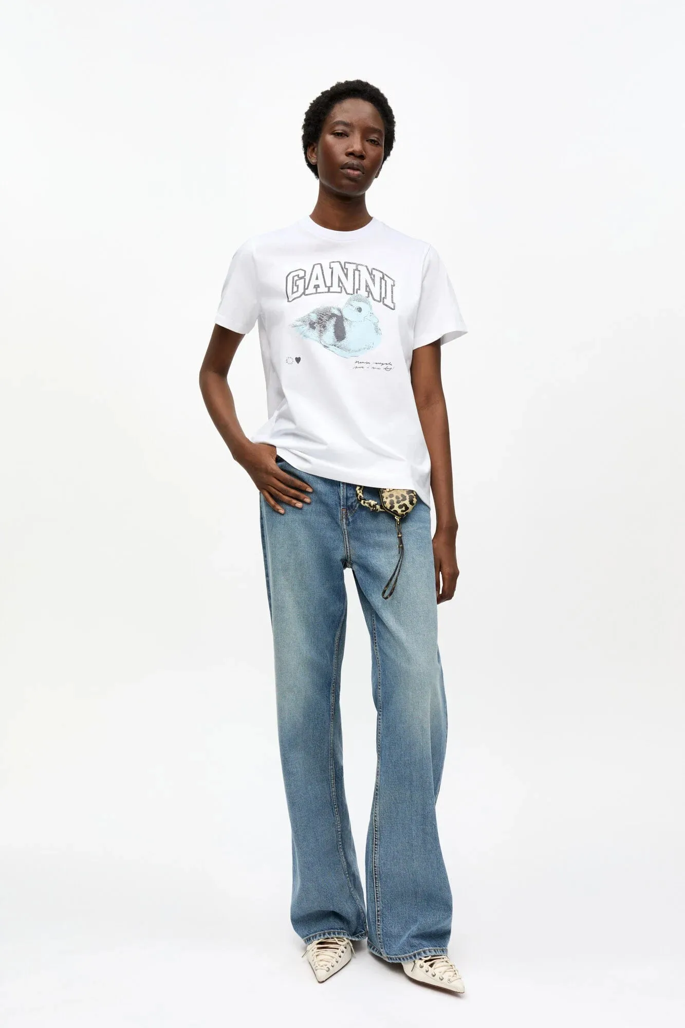 White Basic Jersey Duckie Relaxed T-shirt sold by Hills Dry Goods product image thumbnail 2