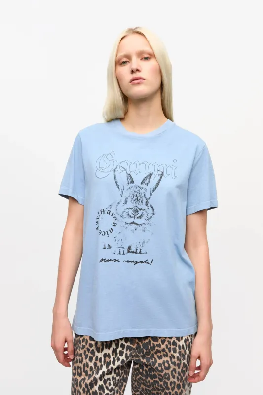 Blue Re-cut Cotton Jersey T-shirt sold by Hills Dry Goods