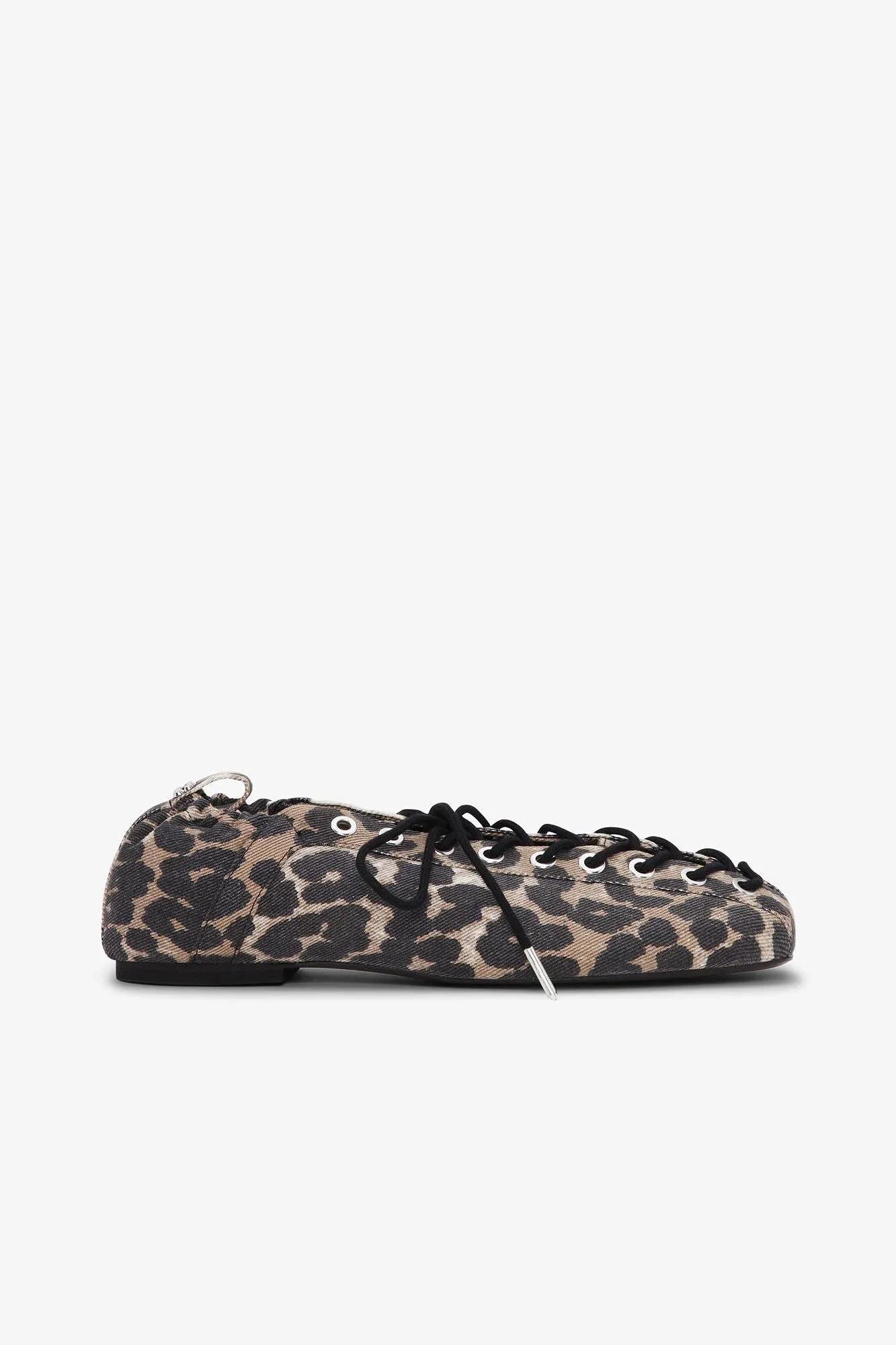 Leopard Oleatex Lace-Up Ballerinas sold by Hills Dry Goods