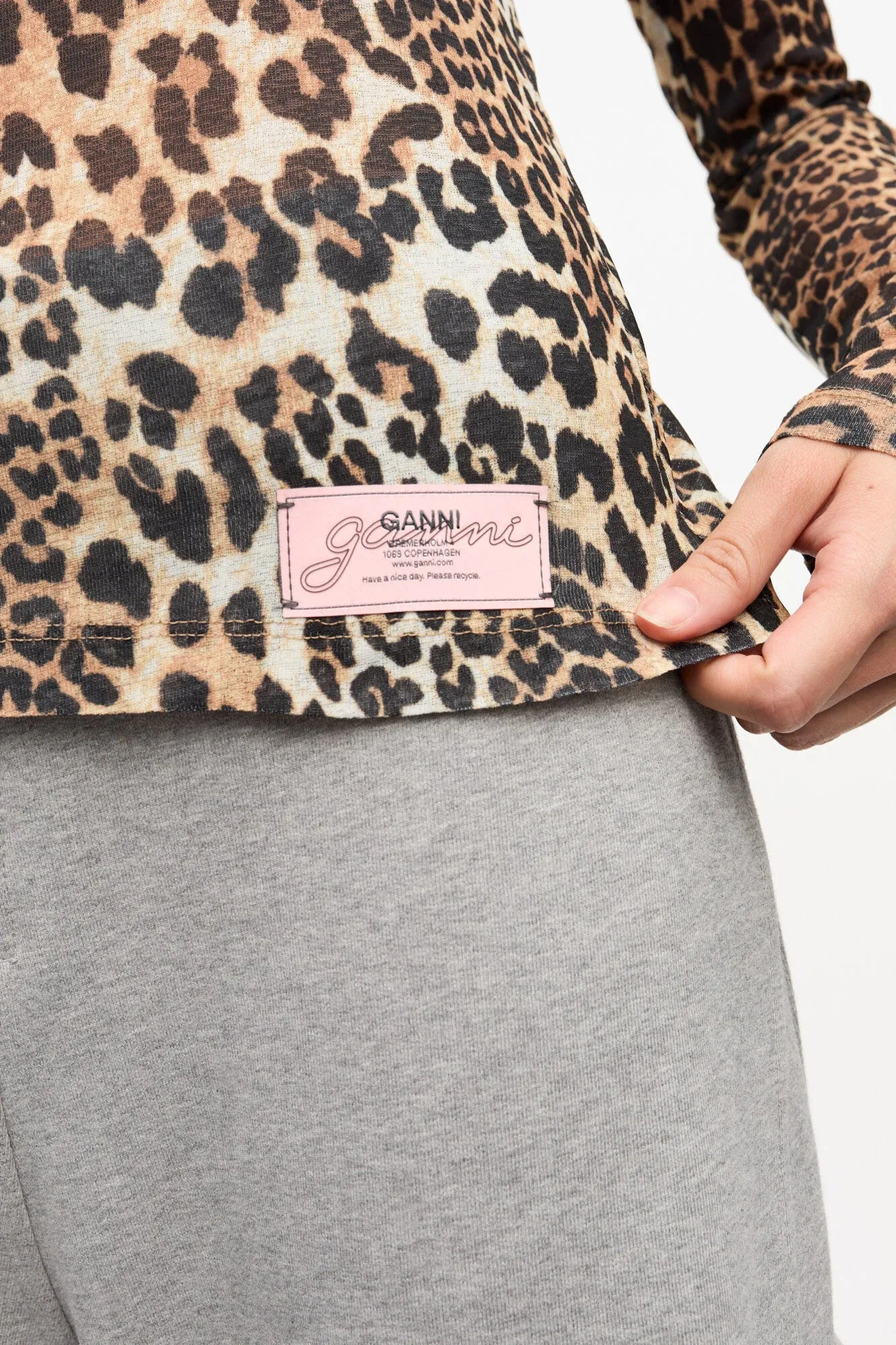 Leopard Printed Mesh Long Sleeve Blouse sold by Hills Dry Goods product image thumbnail 4