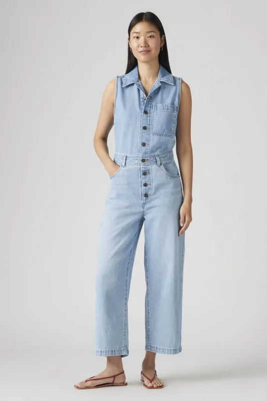 Sleeveless Denim Jumpsuit sold by Hills Dry Goods