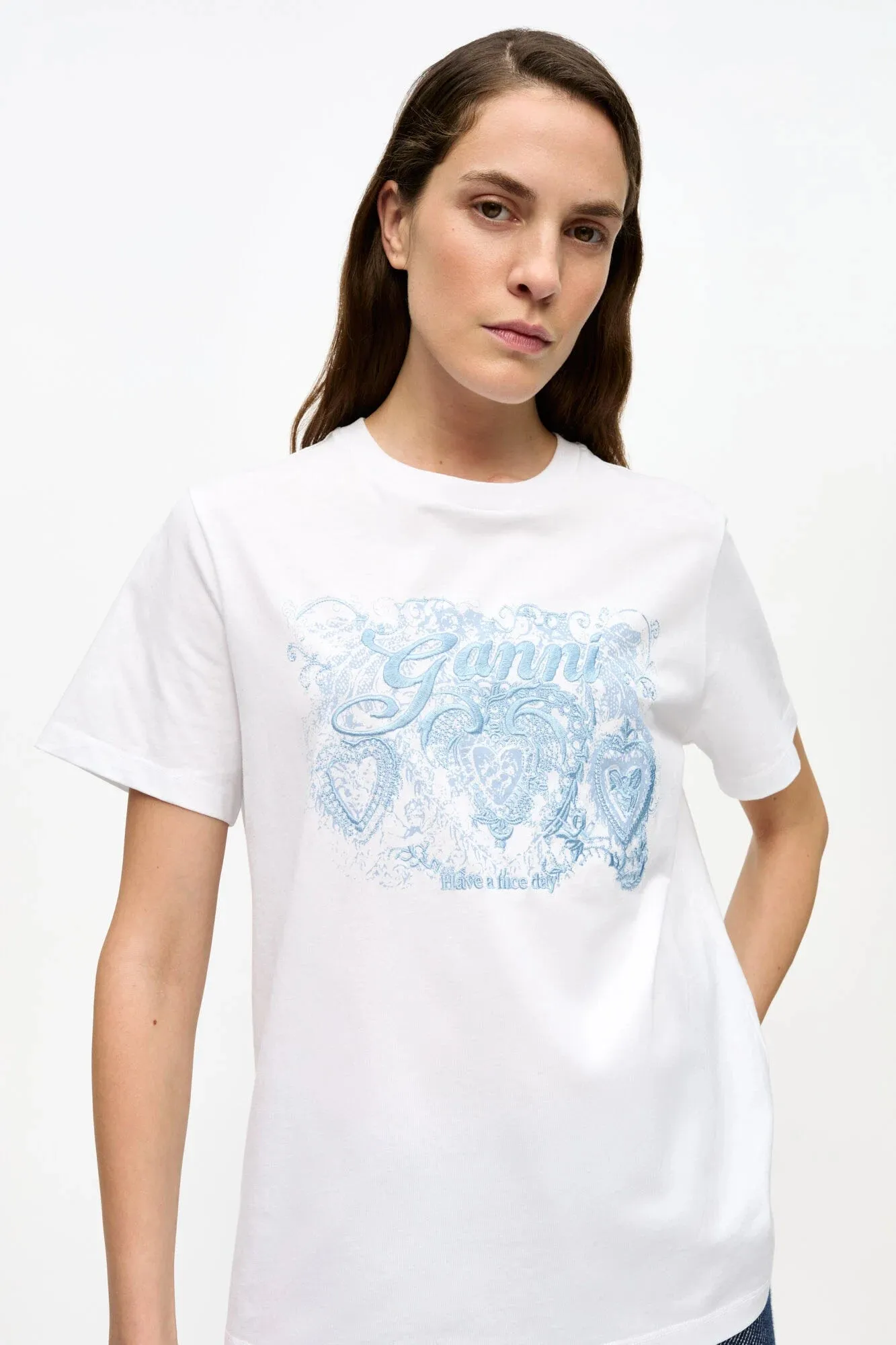 White Jersey Tattoo Lace T-shirt sold by Hills Dry Goods product image thumbnail 3