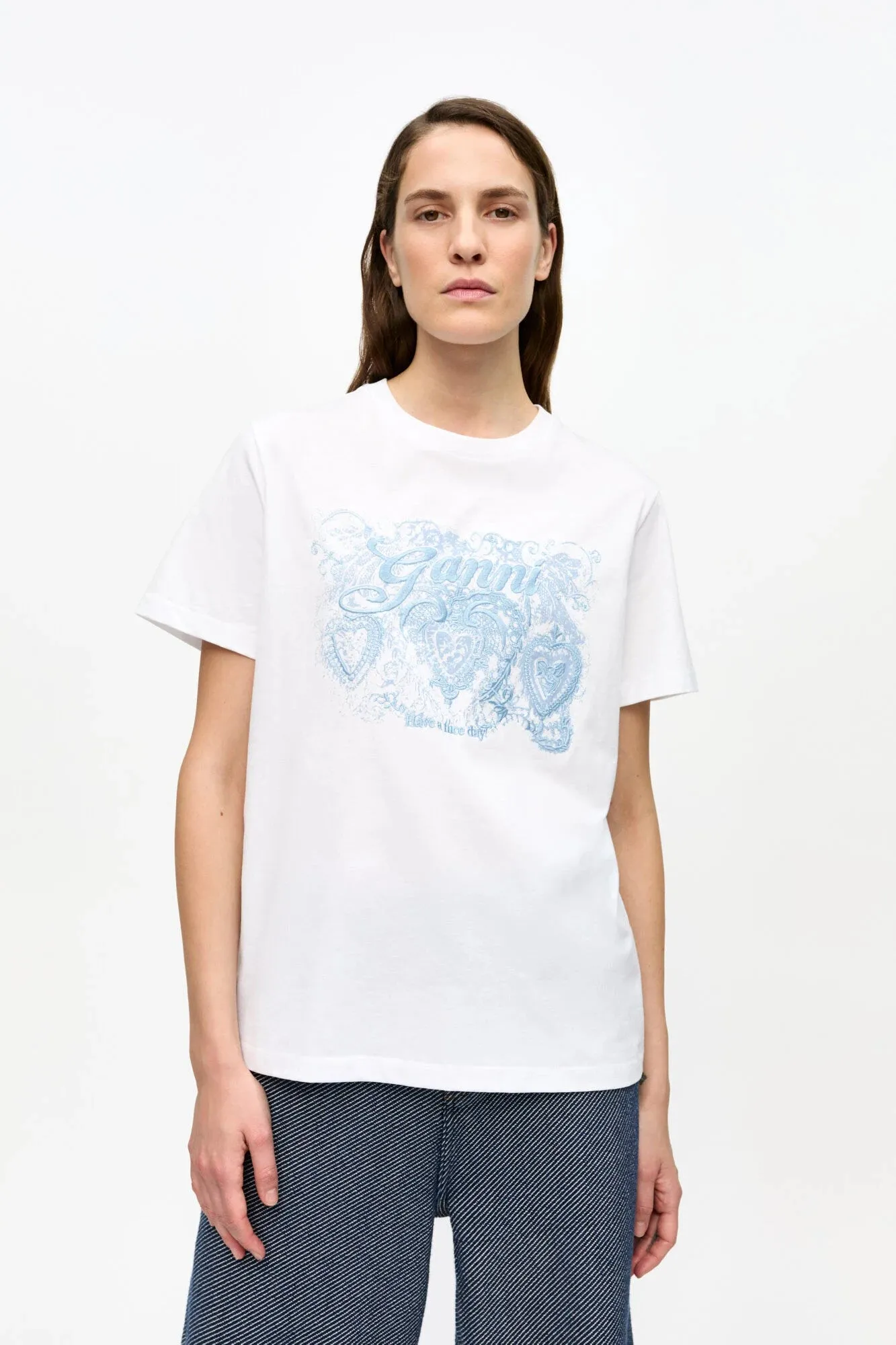 White Jersey Tattoo Lace T-shirt sold by Hills Dry Goods