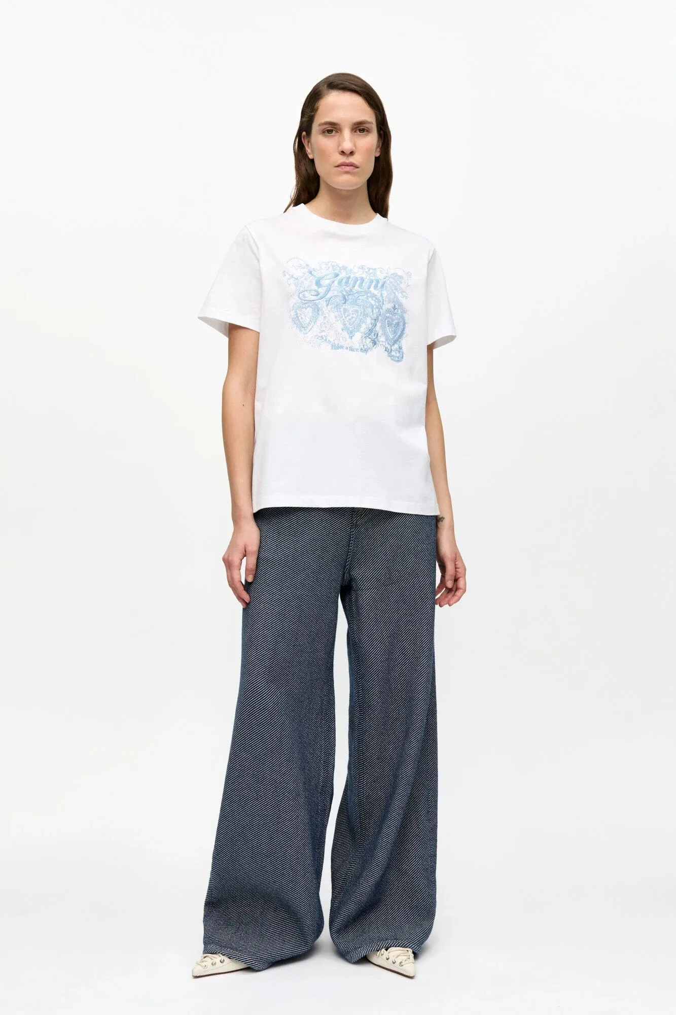 White Jersey Tattoo Lace T-shirt sold by Hills Dry Goods product image thumbnail 2