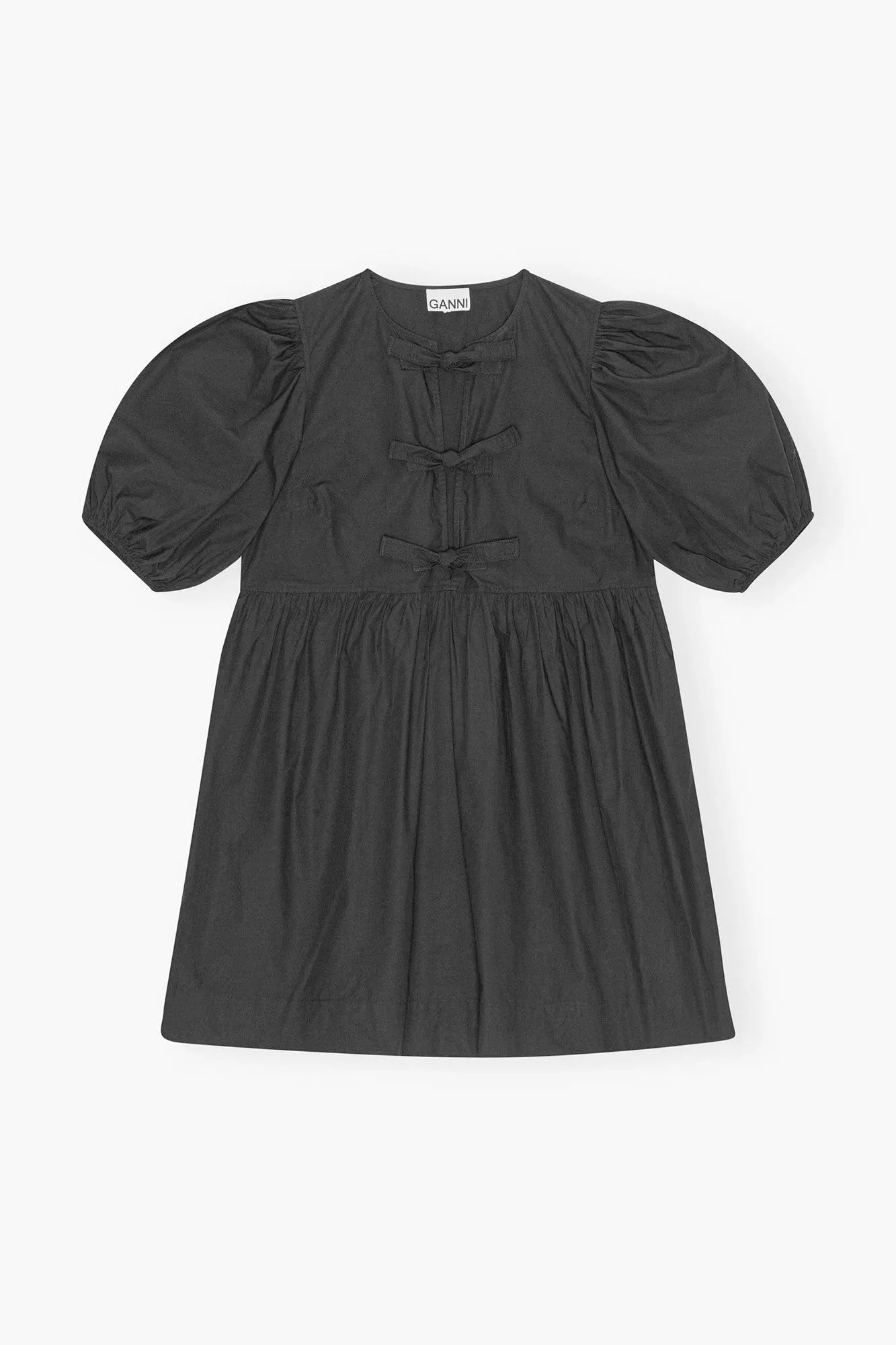 Black Cotton Poplin Tie String Mini Dress sold by Hills Dry Goods product image thumbnail 5