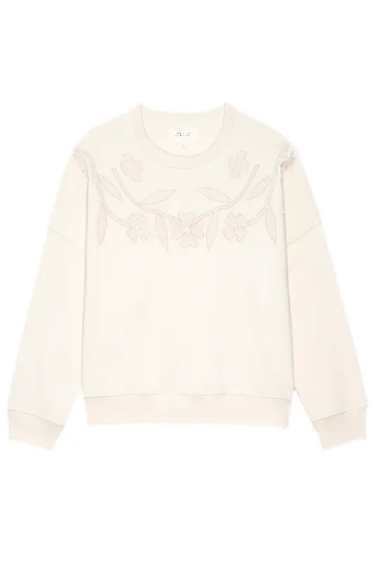 The Floral Applique Teammate Sweatshirt sold by Hills Dry Goods