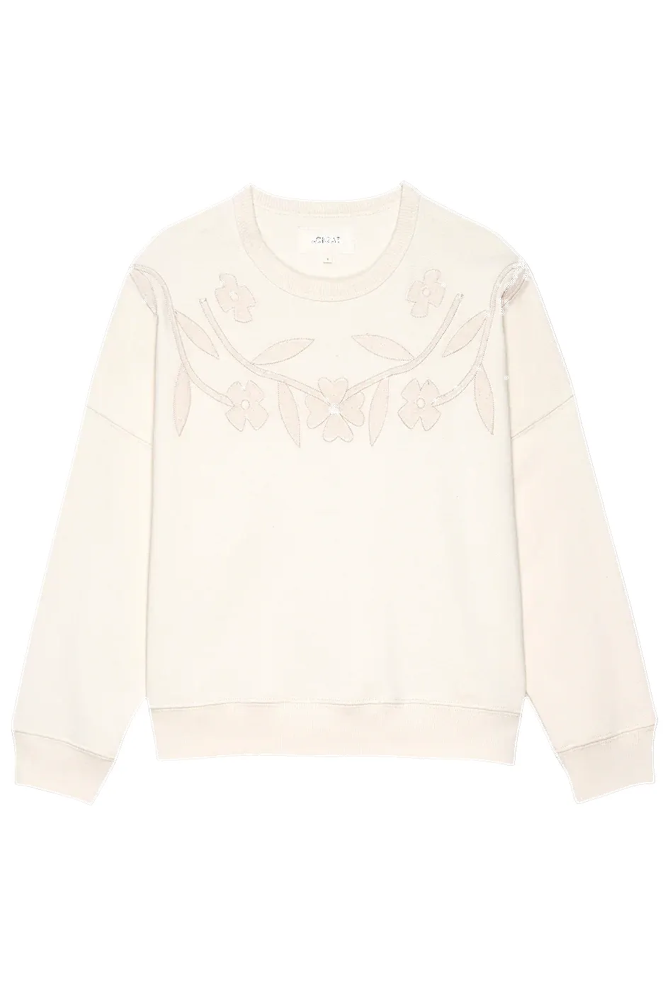 The Floral Applique Teammate Sweatshirt sold by Hills Dry Goods