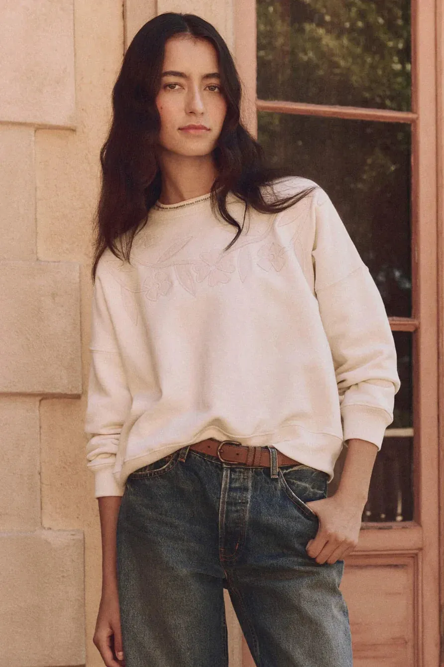 The Floral Applique Teammate Sweatshirt sold by Hills Dry Goods product image thumbnail 3