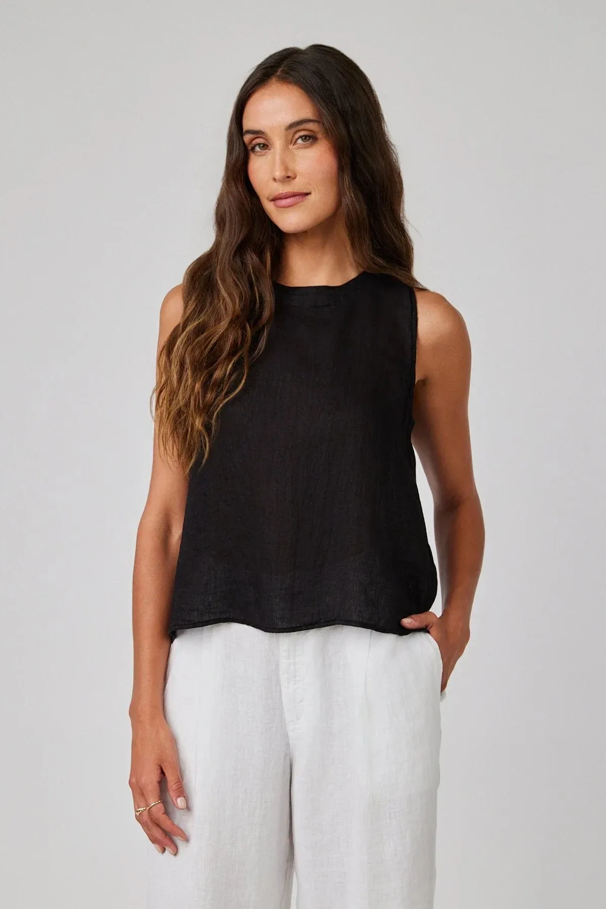 Linen Sleeveless Button Back Top sold by Hills Dry Goods product image thumbnail 3