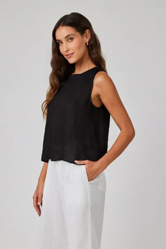 Linen Sleeveless Button Back Top sold by Hills Dry Goods