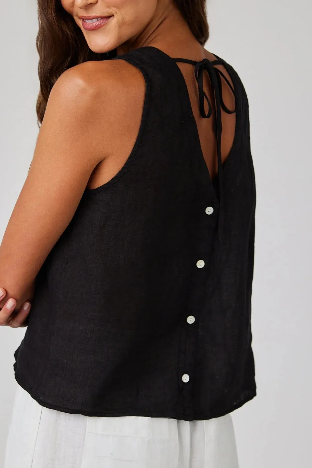Linen Sleeveless Button Back Top sold by Hills Dry Goods product image thumbnail 2
