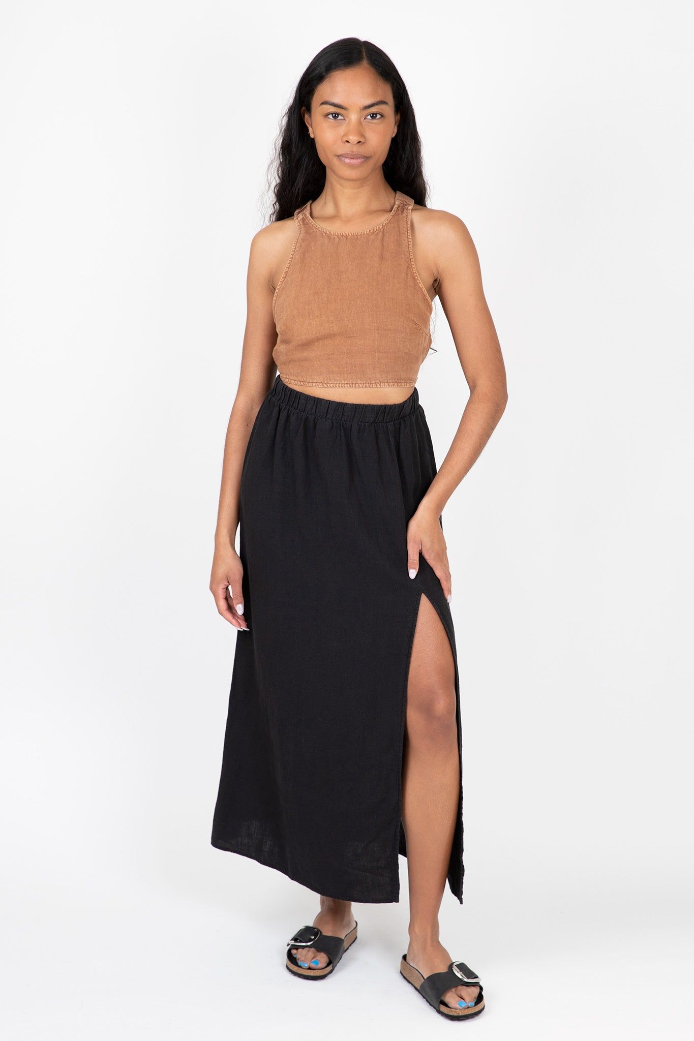 High Waist Linen Maxi Skirt sold by Hills Dry Goods
