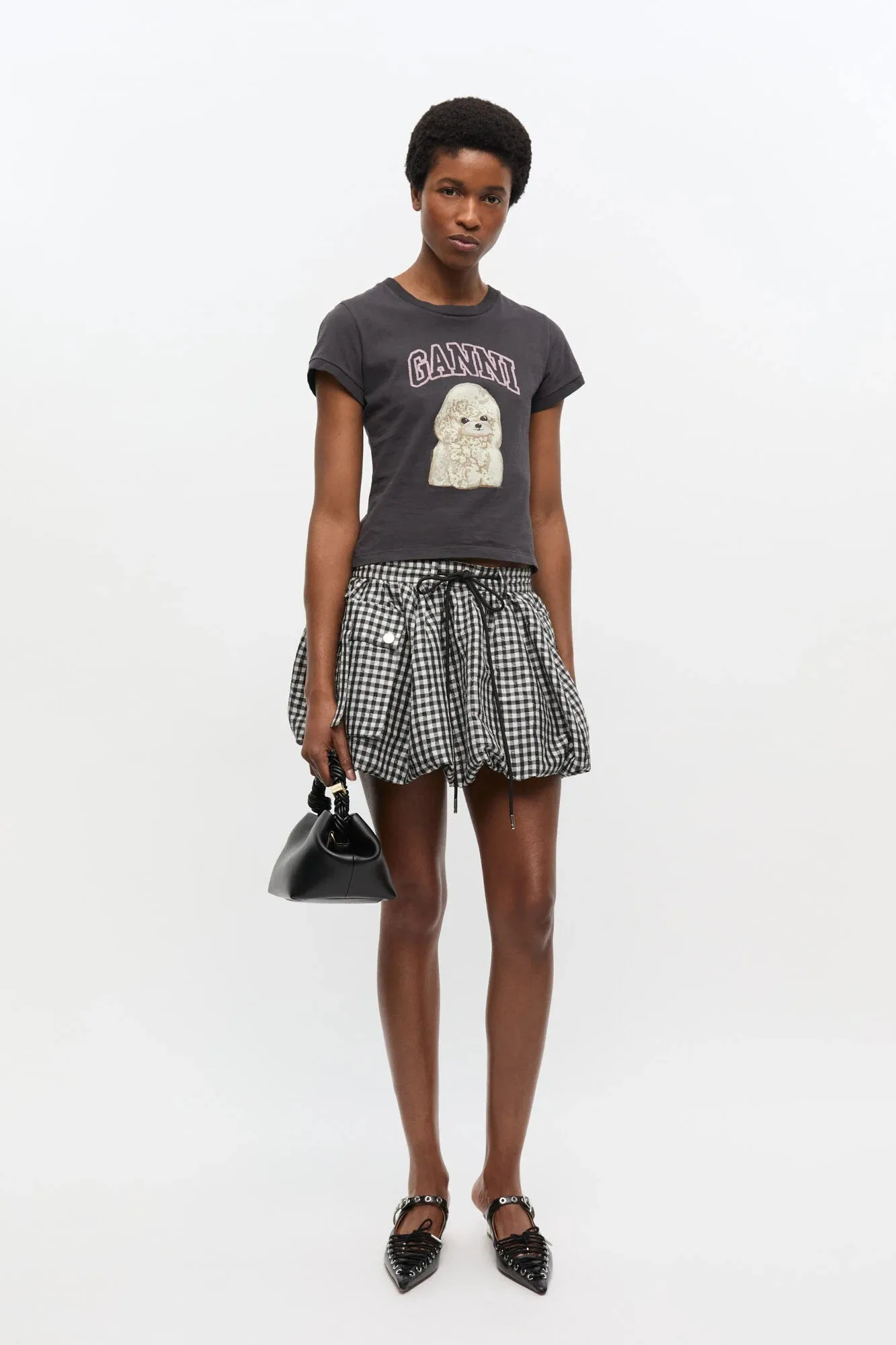 Black Poodle Graphic Cropped T-shirt sold by Hills Dry Goods product image thumbnail 2