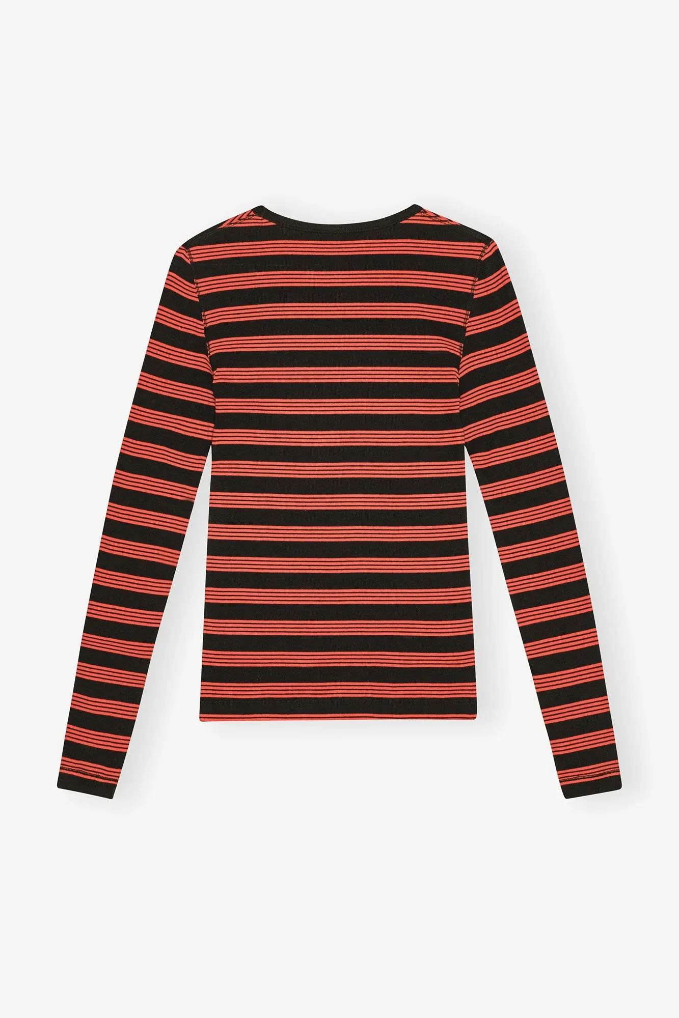 Red Striped Soft Cotton Rib Long Sleeve T-shirt sold by Hills Dry Goods product image thumbnail 5