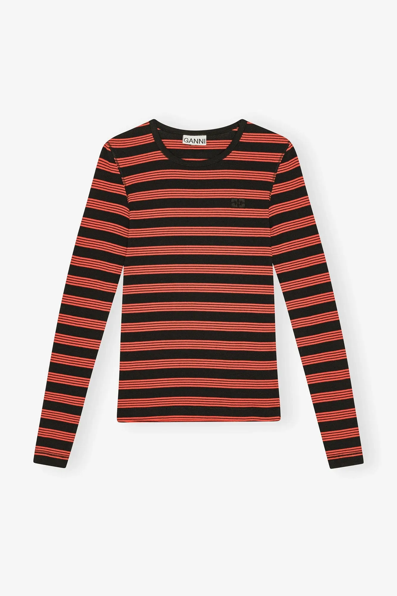 Red Striped Soft Cotton Rib Long Sleeve T-shirt sold by Hills Dry Goods product image thumbnail 4