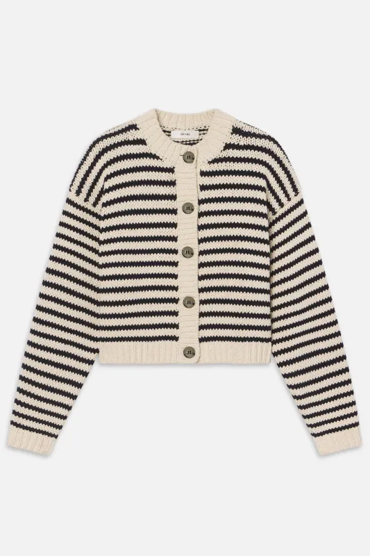 The Striped Chunky Femme Cardi made by Frame Denim