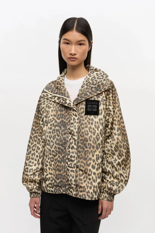 Leopard Print Nylon Jacket sold by Hills Dry Goods