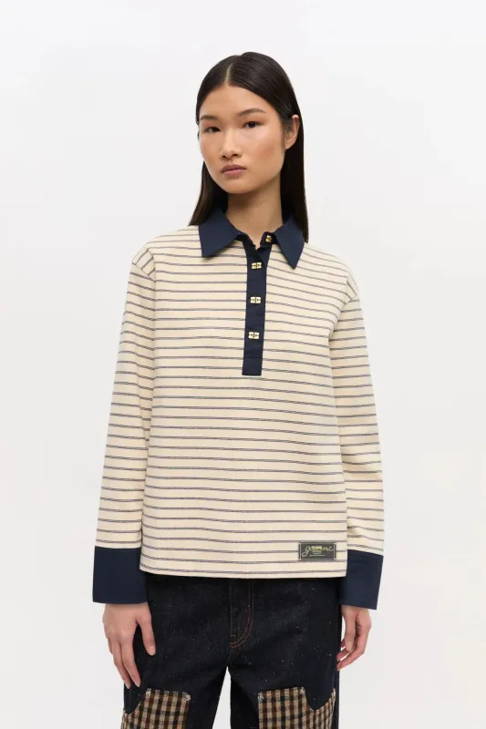 Striped Cotton Polo sold by Hills Dry Goods