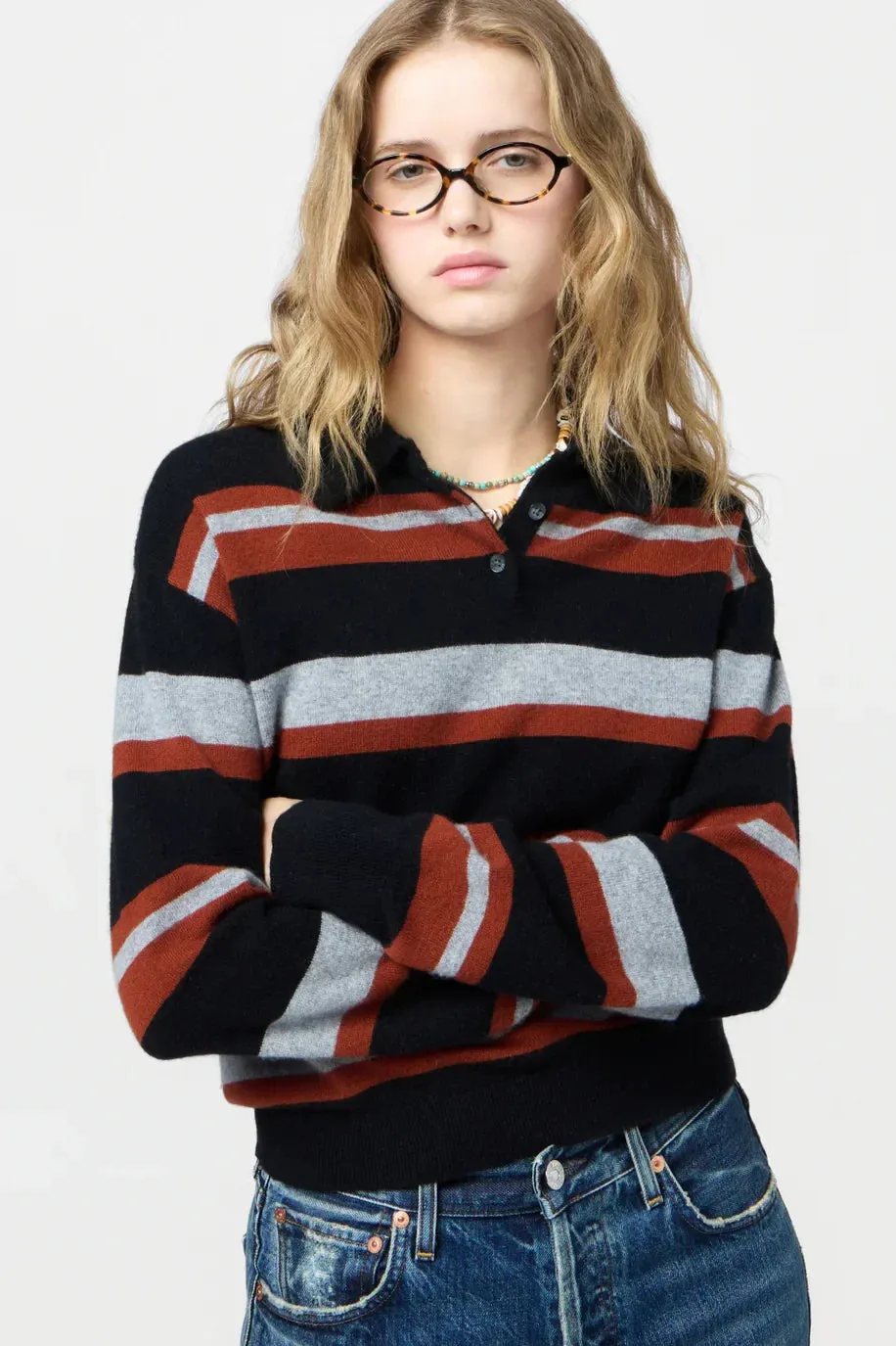 Collegiate Stripe Polo sold by Hills Dry Goods