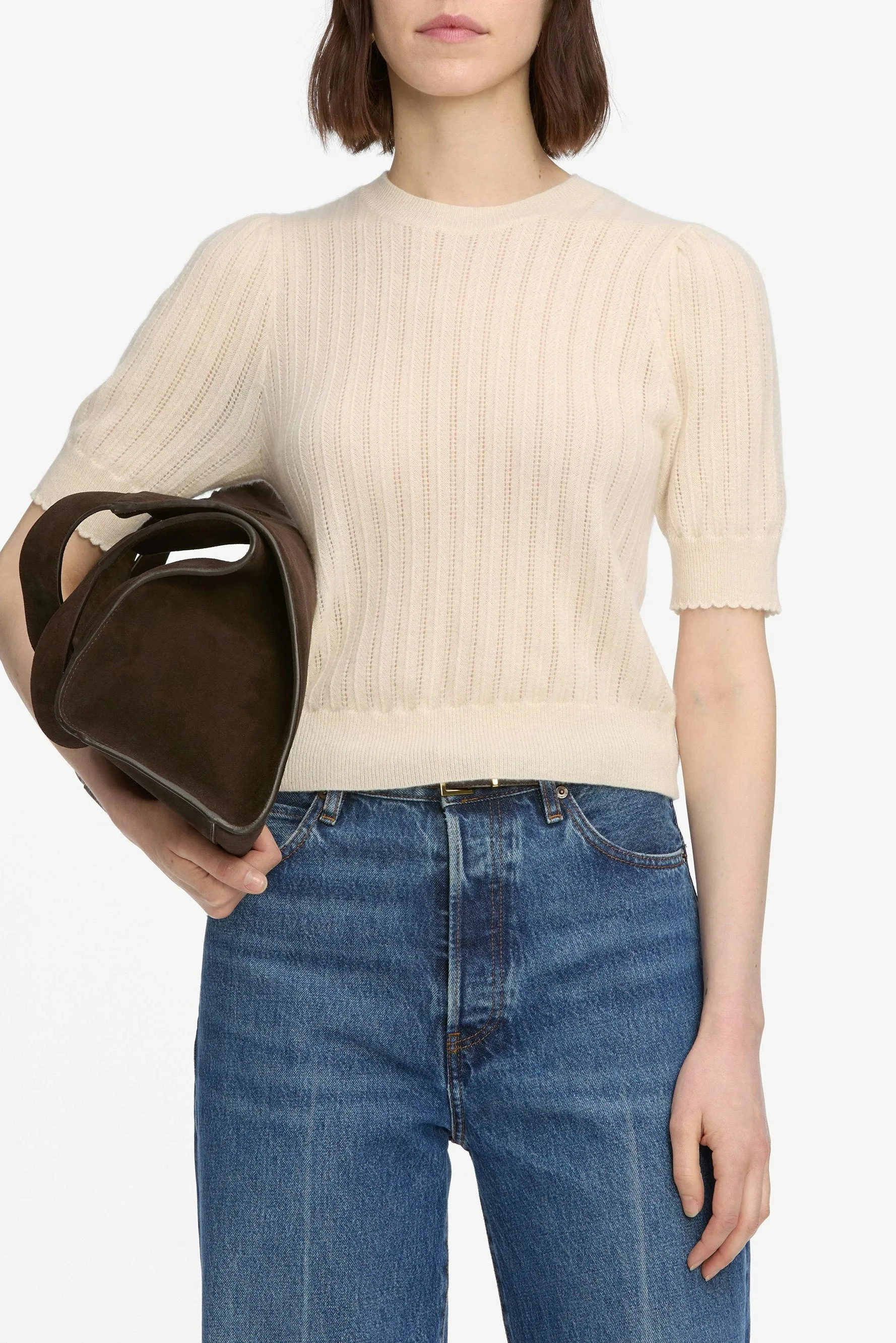 The Ladder Pointelle Sweater sold by Hills Dry Goods