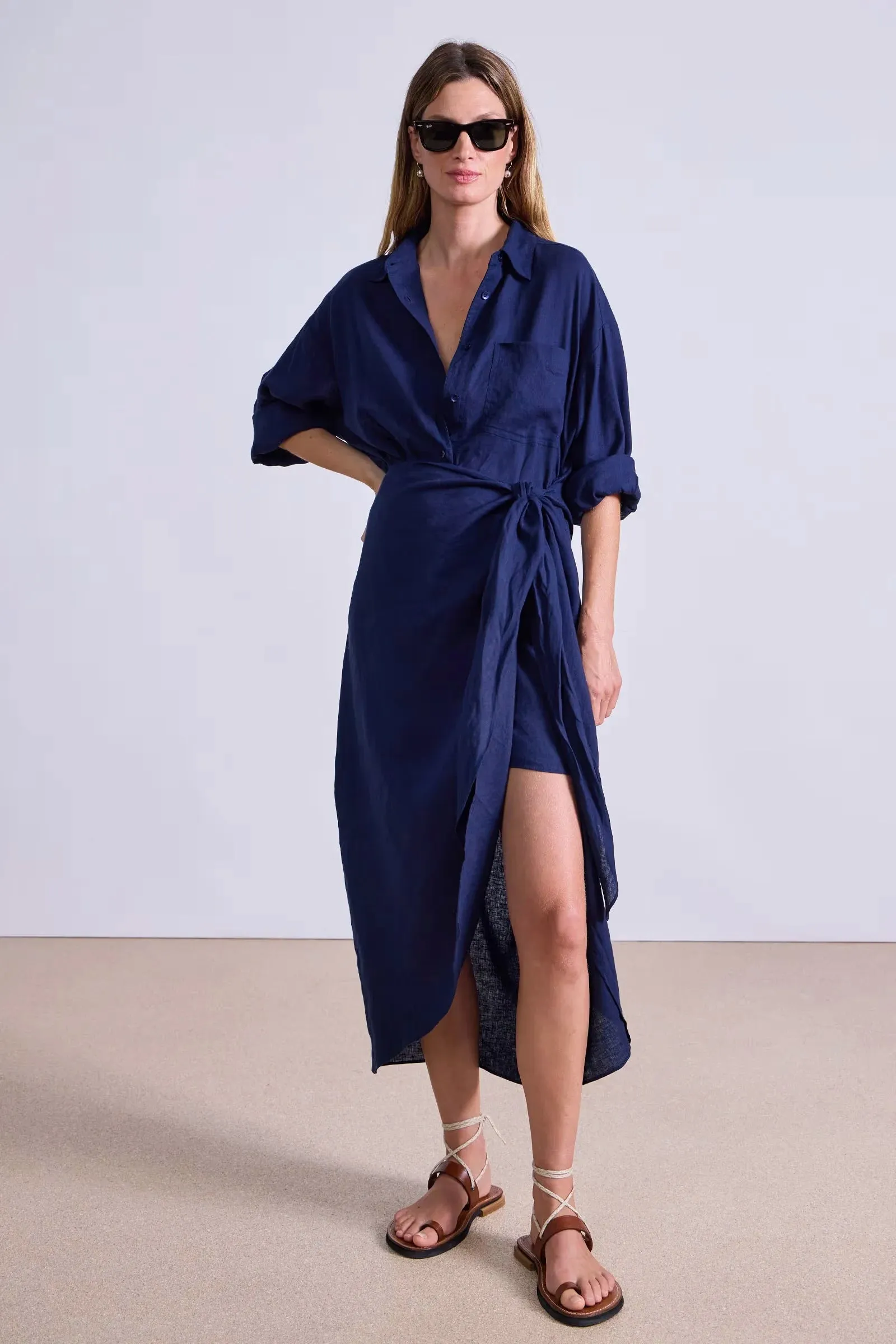 Alessandra Sarong Shirt Dress sold by Hills Dry Goods