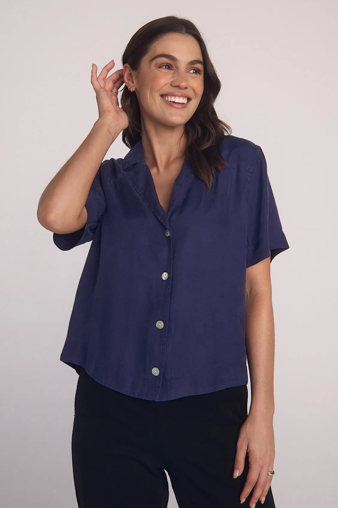 Short Sleeve Flowy Button Down sold by Hills Dry Goods