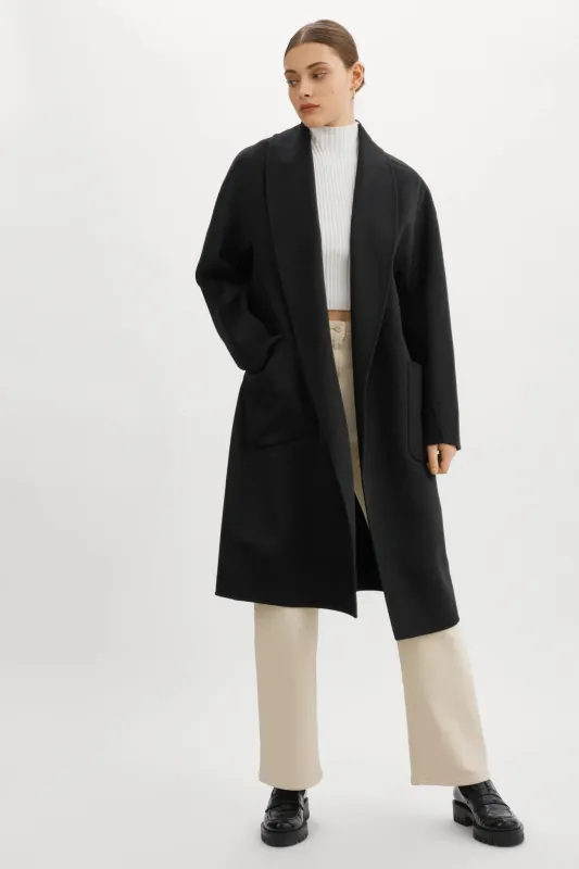 Thara Shawl Collar Coat made by LAMARQUE