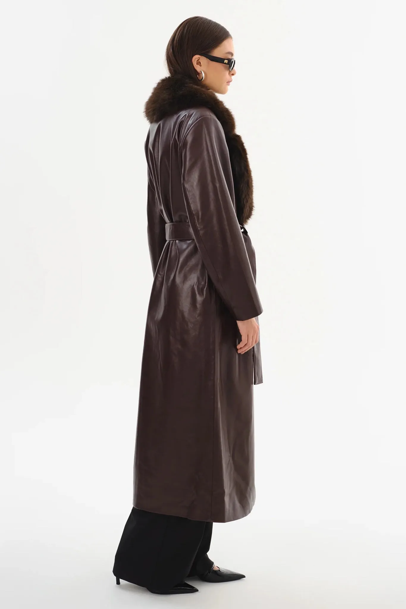 Sarita Recycled Leather Maxi Coat sold by Hills Dry Goods product image thumbnail 3