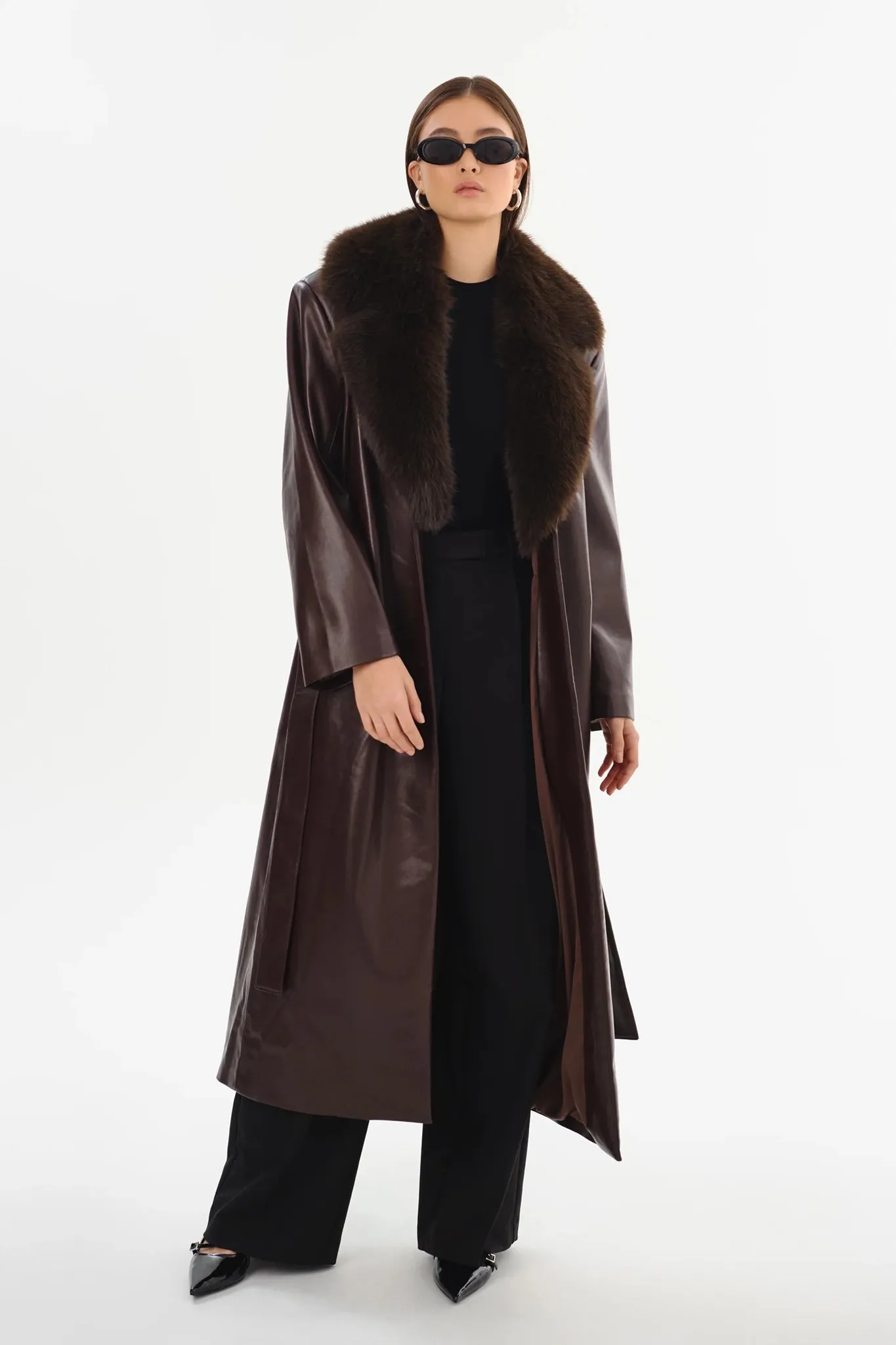 Sarita Recycled Leather Maxi Coat sold by Hills Dry Goods product image thumbnail 2