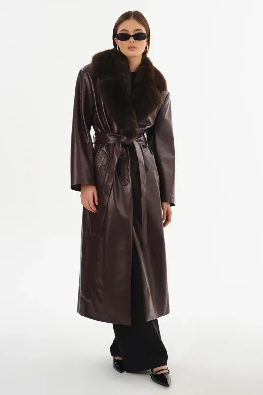 Sarita Recycled Leather Maxi Coat sold by Hills Dry Goods
