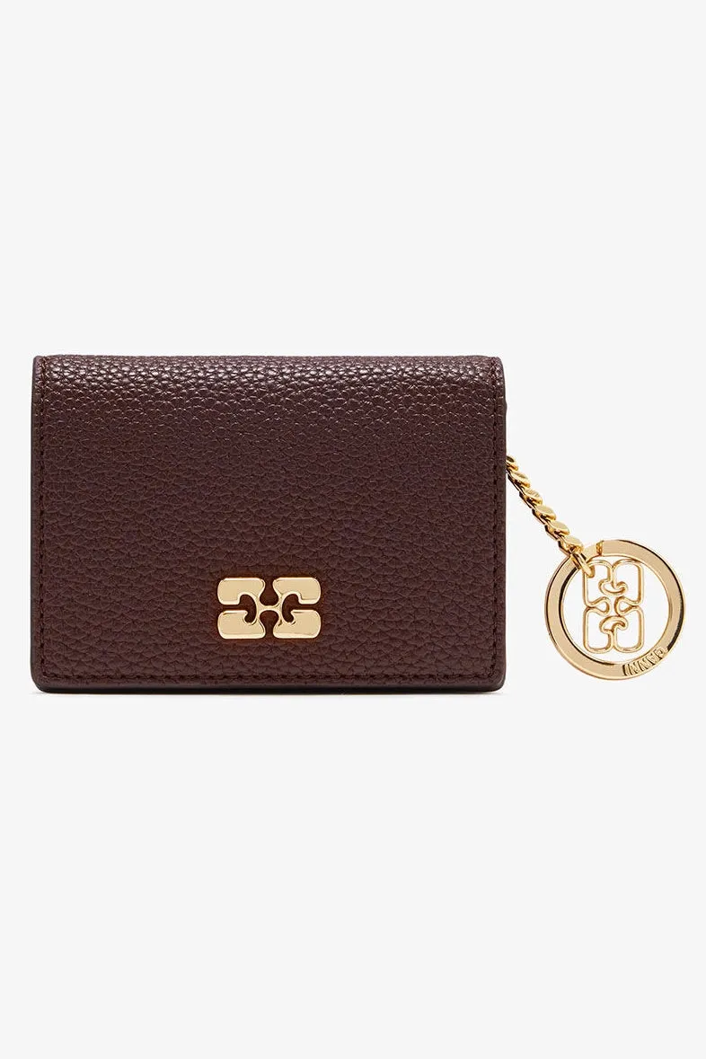 Card Holder With Flap in Grained Brown sold by Hills Dry Goods