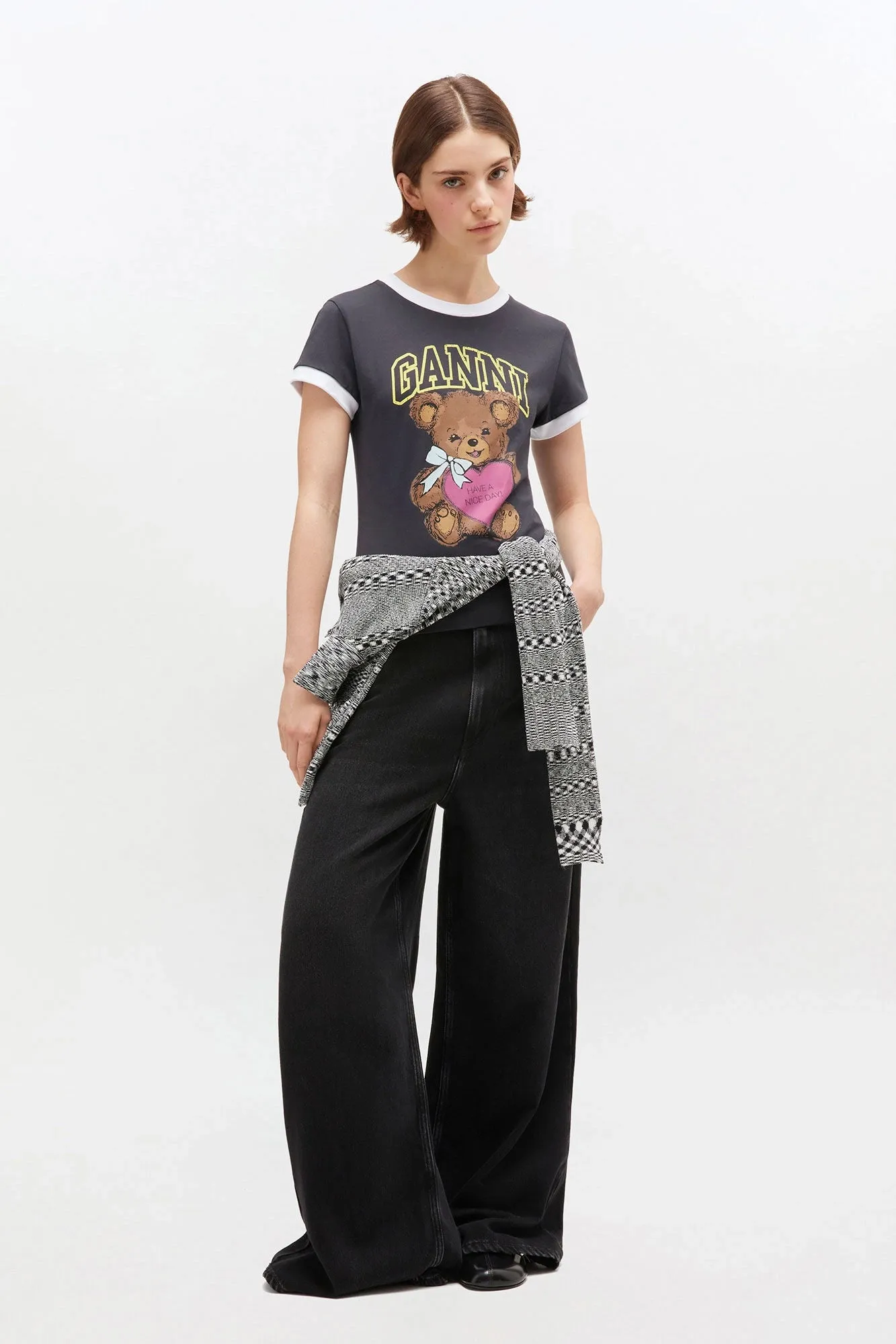 Black Cropped Teddy T-shirt sold by Hills Dry Goods product image thumbnail 3