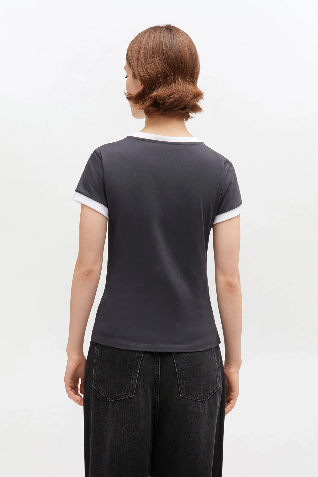 Black Cropped Teddy T-shirt sold by Hills Dry Goods product image thumbnail 2