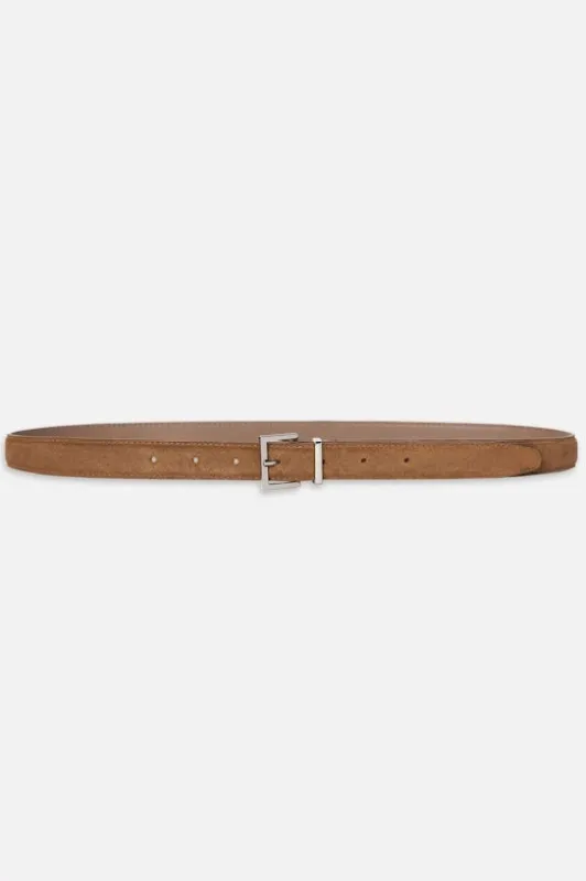 The Suede Square Buckle Belt sold by Hills Dry Goods