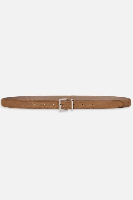 The Suede Square Buckle Belt sold by Hills Dry Goods