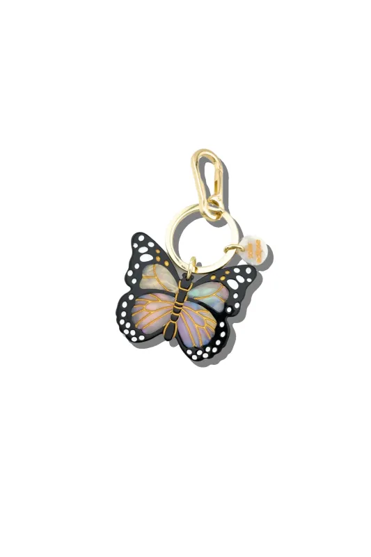 Hand-painted Monarch Butterfly Bag Charm + Keychain sold by Hills Dry Goods