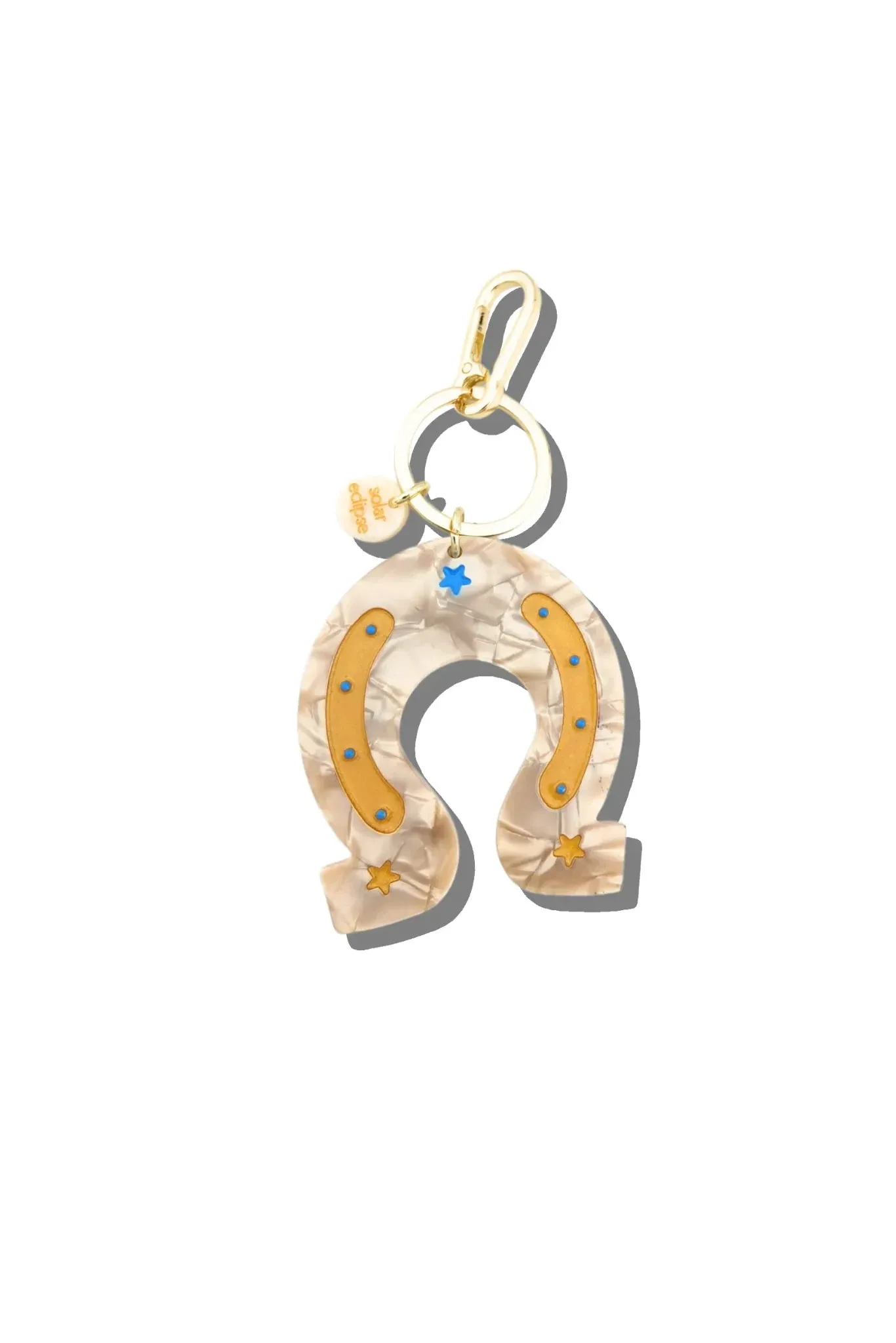 Hand-painted Lucky Horseshoe Bag Charm + Keychain sold by Hills Dry Goods