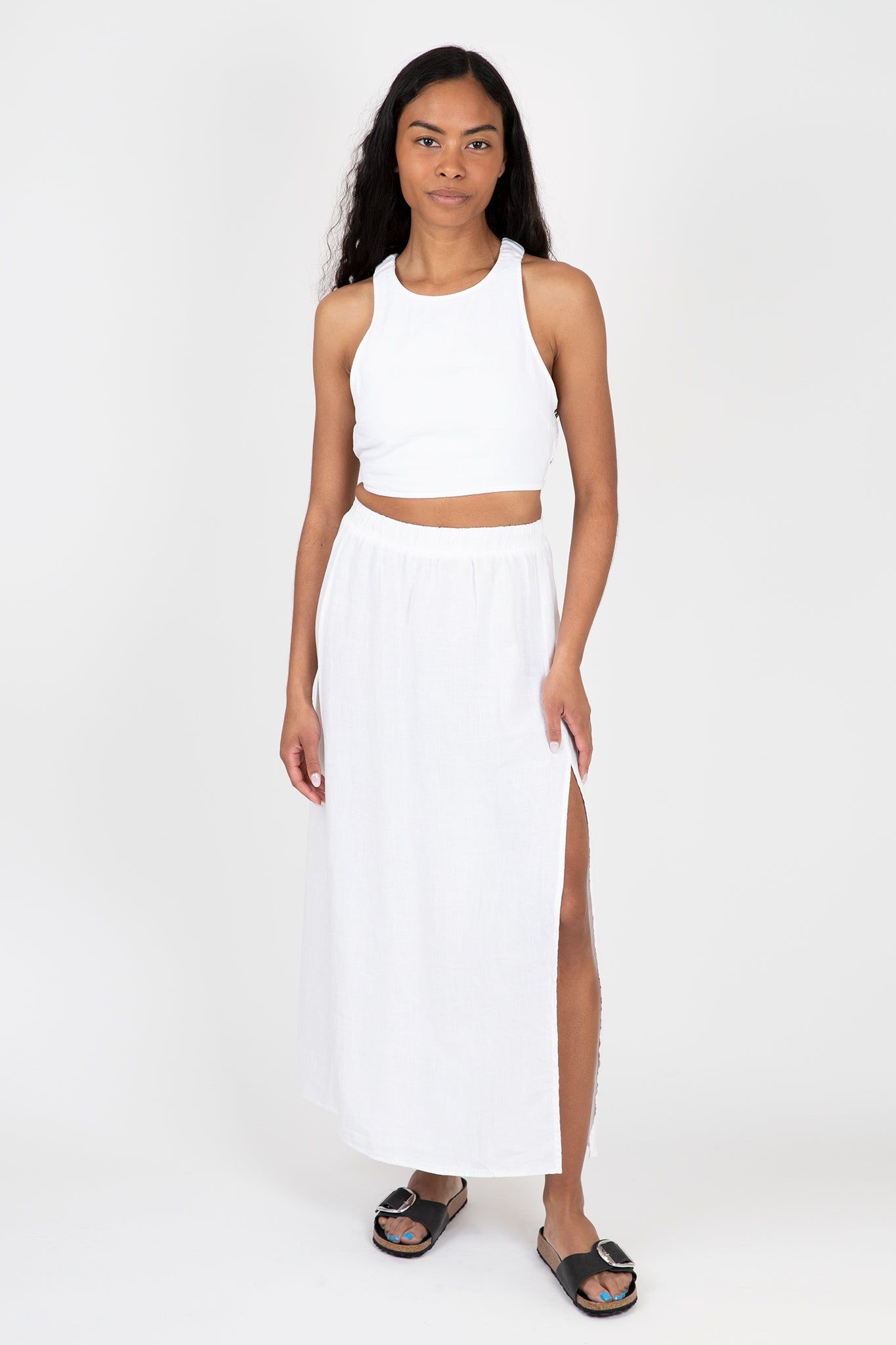 High Waist Linen Maxi Skirt sold by Hills Dry Goods