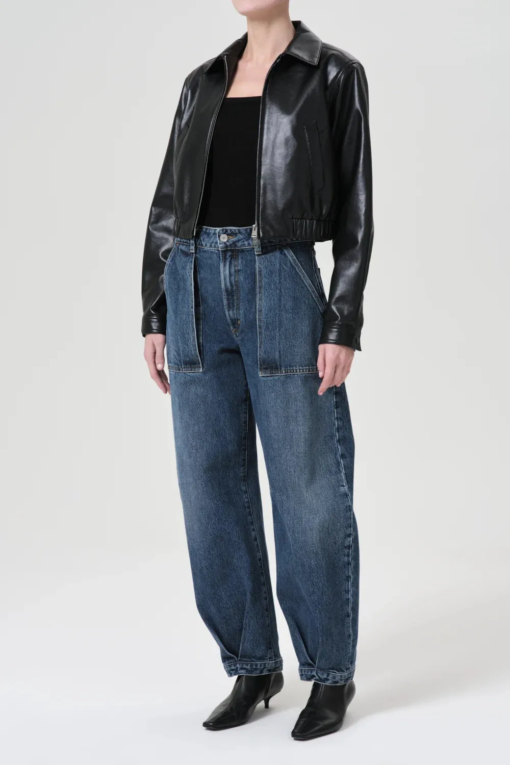 AGOLDE Essie Recycled Leather Cropped Jacket sold by Hills Dry Goods product image thumbnail 2