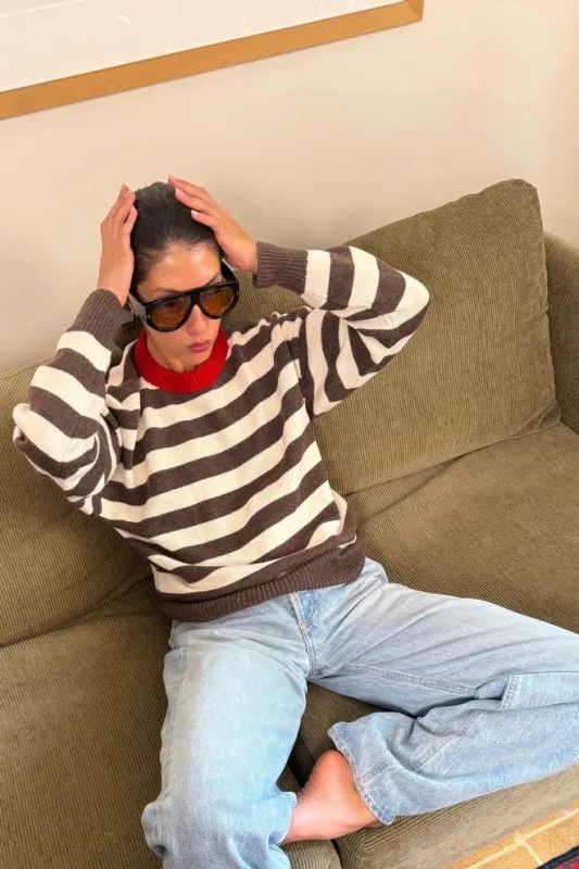 Brown Stripe Party sold by Hills Dry Goods