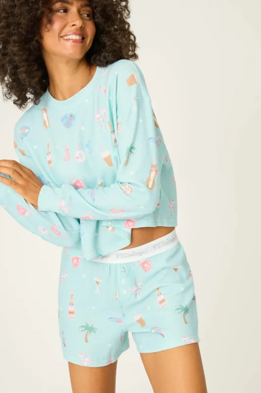 Boyfriend Boxer Ornament Print Shorts Set sold by Hills Dry Goods