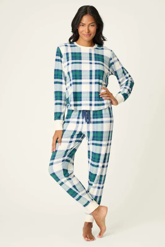 Cozy Life Thermal Velour Plaid PJ Set sold by Hills Dry Goods