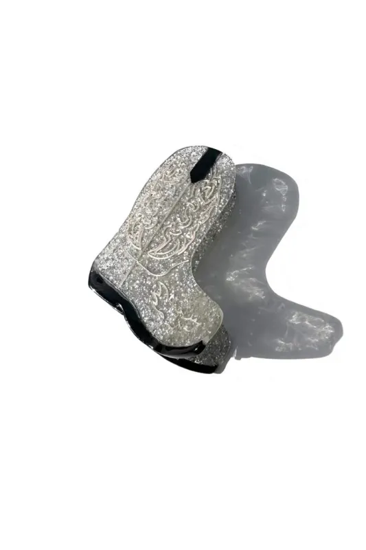 Hand-painted Cowboy Boot Claw Hair Clip sold by Hills Dry Goods