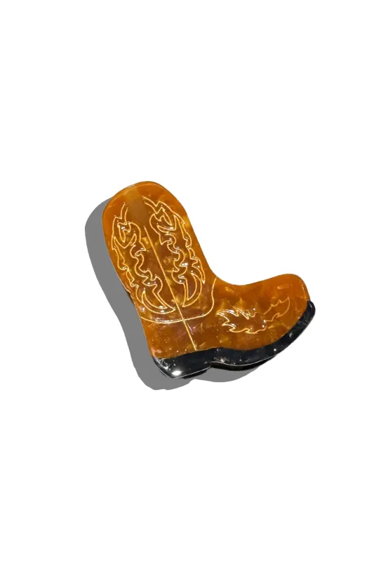 Hand-painted Cowboy Boot Claw Hair Clip sold by Hills Dry Goods